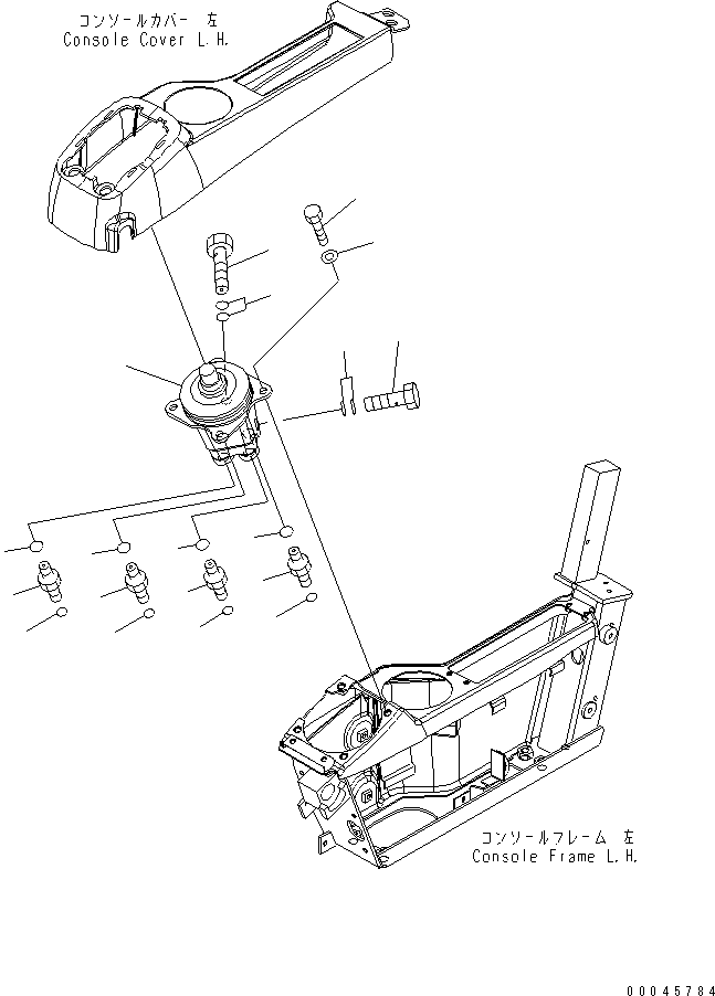 Komatsu parts book diagram for PC200LC-8E0 S/N 1001-UP: OPERATOR'S CAB (FLOOR) (VALVE¤ L.H.)