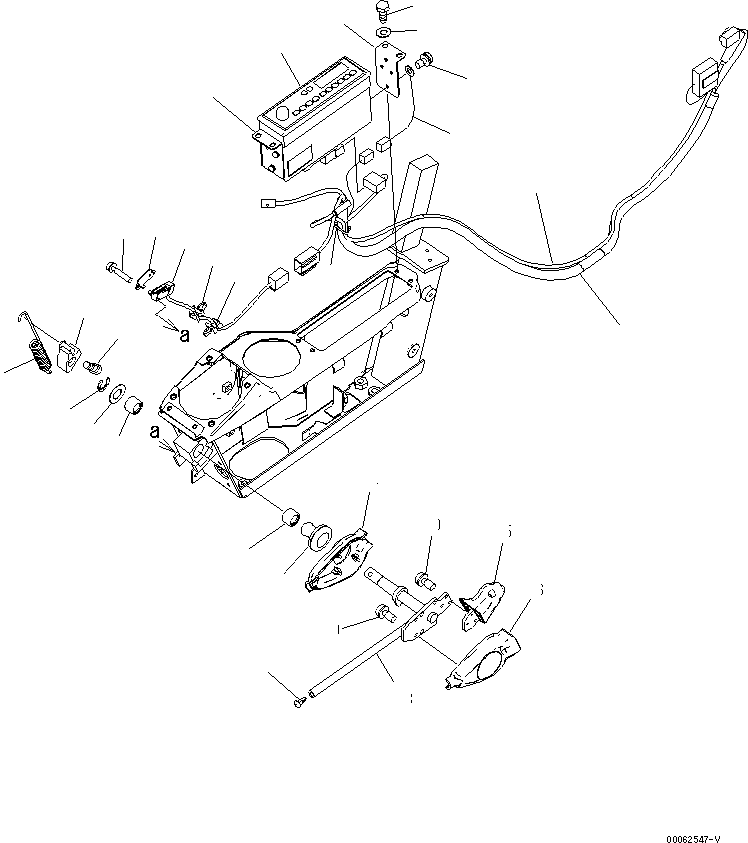 Komatsu parts book diagram for PC200LC-8E0 S/N 1001-UP: OPERATOR'S CAB (FLOOR) (P.P.C. LOCK LEVER AND RADIO) (FOR U.S.A.)