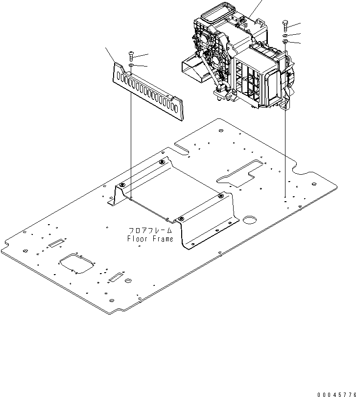 Komatsu parts book diagram for PC200LC-8E0 S/N 1001-UP: OPERATOR'S CAB (FLOOR) (AIR CONDITIONER UNIT)