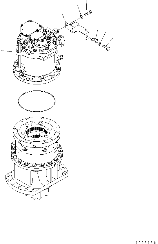 Komatsu parts book diagram for PC200LC-8E0 S/N 1001-UP: SWING MACHINERY (MOTOR)