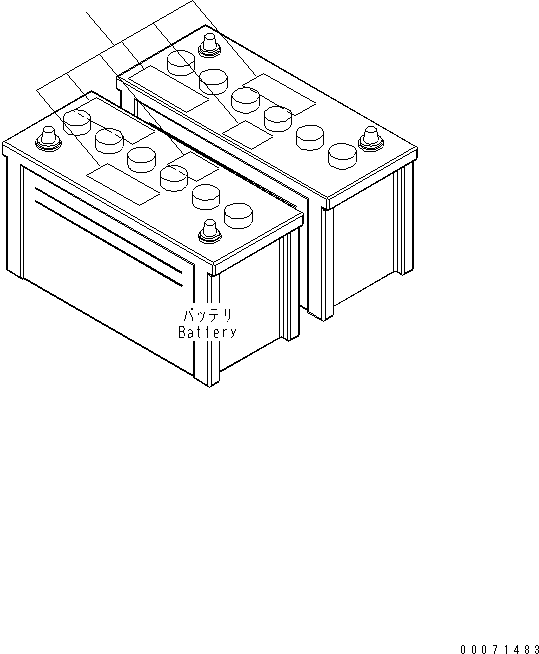 Komatsu parts book diagram for PC200LC-8E0 S/N 1001-UP: CAUTION PLATE (BATTERY) (ENGLISH)