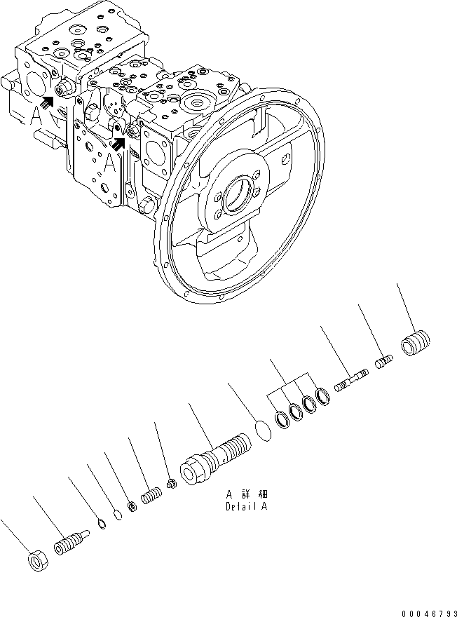 Komatsu parts book diagram for PC200LC-8E0 S/N 1001-UP: MAIN PUMP (10/11)