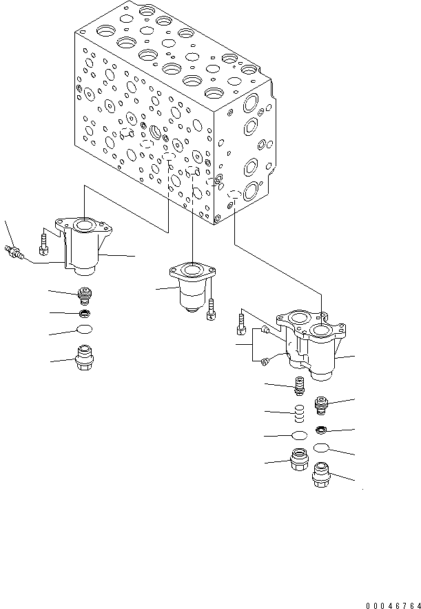 Komatsu parts book diagram for PC200LC-8E0 S/N 1001-UP: MAIN VALVE (2/17)