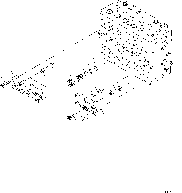 Komatsu parts book diagram for PC200LC-8E0 S/N 1001-UP: MAIN VALVE (10/17)