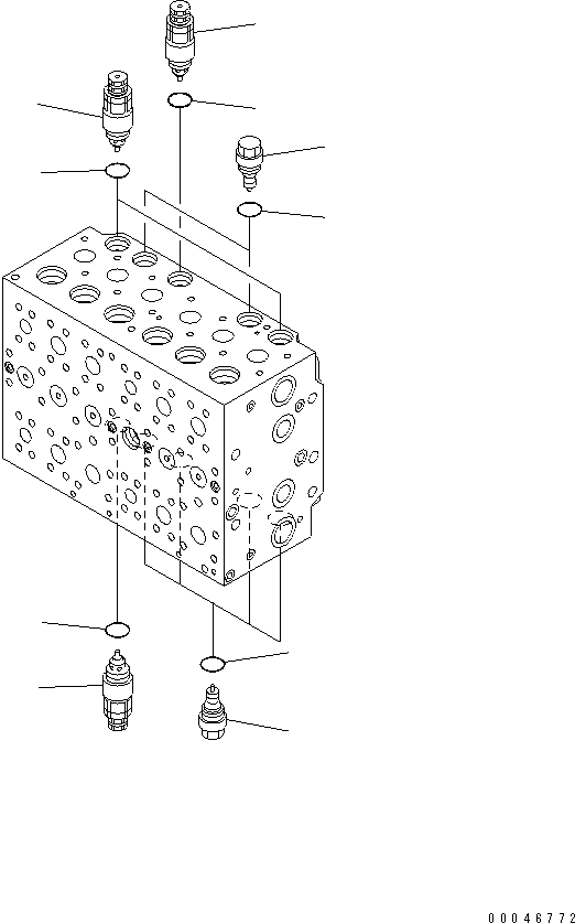 Komatsu parts book diagram for PC200LC-8E0 S/N 1001-UP: MAIN VALVE (12/17)
