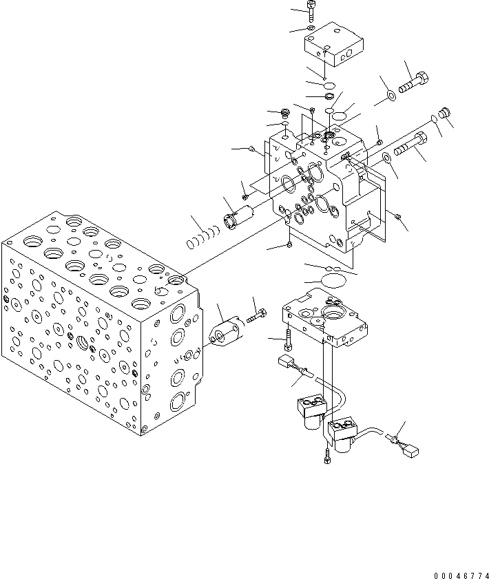 Komatsu parts book diagram for PC200LC-8E0 S/N 1001-UP: MAIN VALVE (14/17)