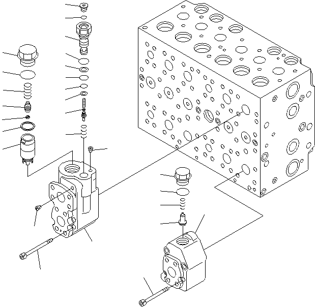 Komatsu parts book diagram for PC200LC-8E0 S/N 1001-UP: MAIN VALVE (17/17)