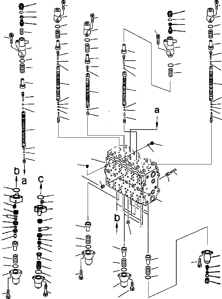 Excavators Komatsu / PC200LL-6 S/N A85001-UP(PC200LL6) / FIG. H0120-51A0 MAIN VALVE - BLOCK ASSEMBLY(H-020 : H0120-51A0)