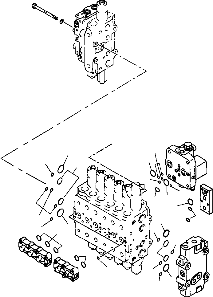 Excavators Komatsu / PC200LL-6 S/N A85001-UP(PC200LL6) / FIG. H0120-51A1 MAIN VALVE - EXTERNAL O-RINGS(H-022 : H0120-51A1)
