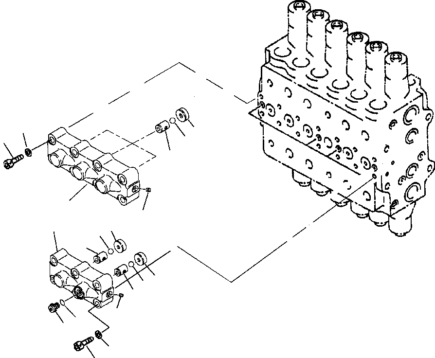 Excavators Komatsu / PC200LL-6 S/N A85001-UP(PC200LL6) / FIG. H0120-53A0 MAIN VALVE - LS SHUTTLE VALVE ASSEMBLIES(H-030 : H0120-53A0)