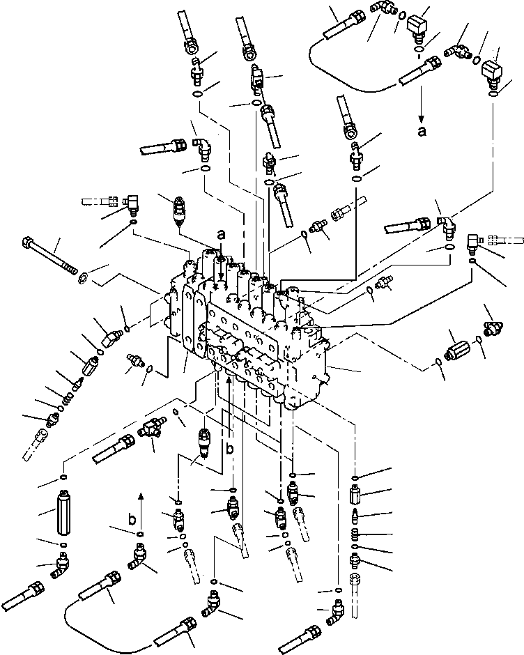 Excavators Komatsu / PC200LL-6 S/N A85001-UP(PC200LL6) / FIG. H0122-01A0 MAIN VALVE - 8 SPOOL(H-040 : H0122-01A0)