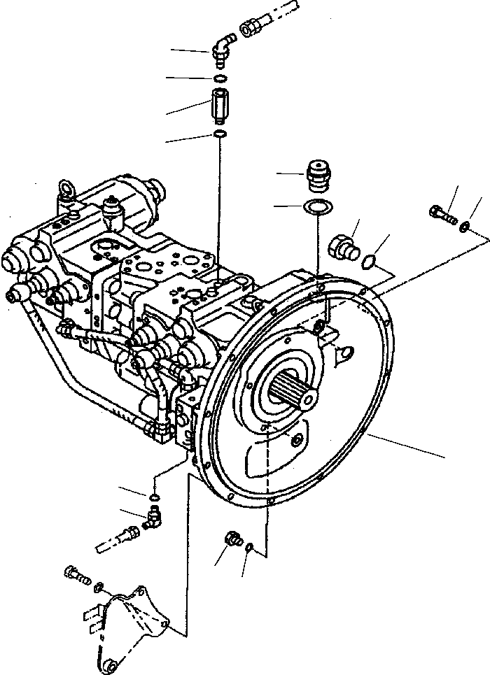 Excavators Komatsu / PC200LL-6 S/N A85001-UP(PC200LL6) / FIG. H0210-03A0 MAIN PUMP - CONNECTING PARTS(H-050 : H0210-03A0)