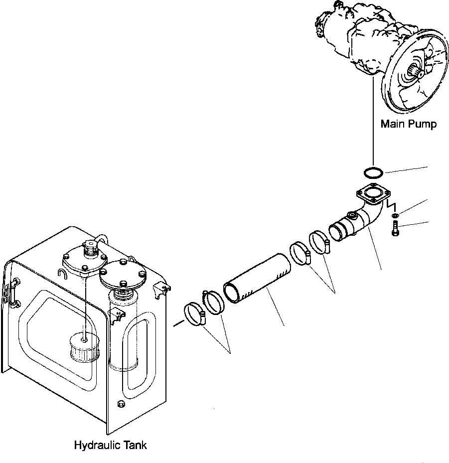 Excavators Komatsu / PC200LL-6 S/N A85001-UP(PC200LL6) / FIG. H0311-01A0 HYDRAULIC PIPING - SUCTION LINE(H-068 : H0311-01A0)