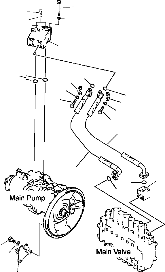 Excavators Komatsu / PC200LL-6 S/N A85001-UP(PC200LL6) / FIG. H0312-02A0 HYDRAULIC PIPING - DELIVERY LINE INLINE FILTER(H-072 : H0312-02A0)