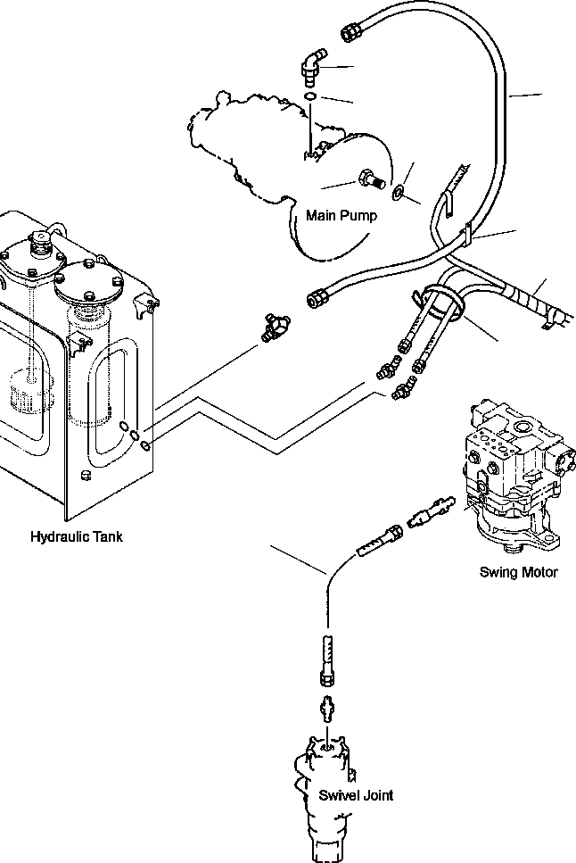Excavators Komatsu / PC200LL-6 S/N A85001-UP(PC200LL6) / FIG. H0340-01A0 HYDRAULIC PIPING - DRAIN LINES(H-082 : H0340-01A0)