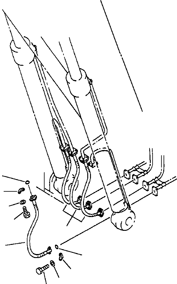 Excavators Komatsu / PC200LL-6 S/N A85001-UP(PC200LL6) / FIG. H1210-01A1 HYDRAULIC PIPING - BOOM LINE - BOOM HOSE TO BOOM CYLINDER(H-086 : H1210-01A1)