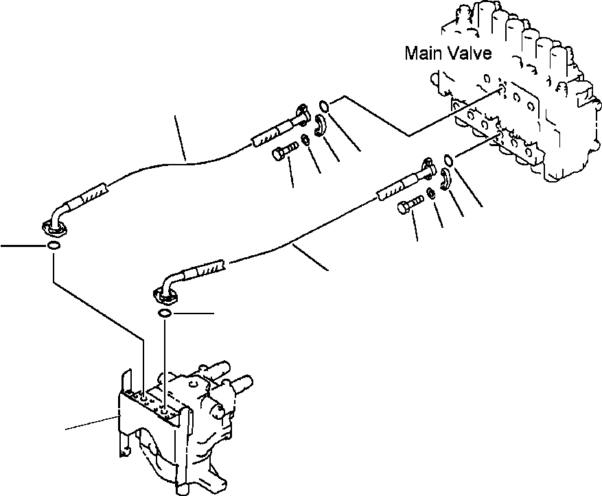 Excavators Komatsu / PC200LL-6 S/N A85001-UP(PC200LL6) / FIG. H1340-01A0 HYDRAULIC PIPING - SWING LINES WITH SWING DAMPENING(H-106 : H1340-01A0)