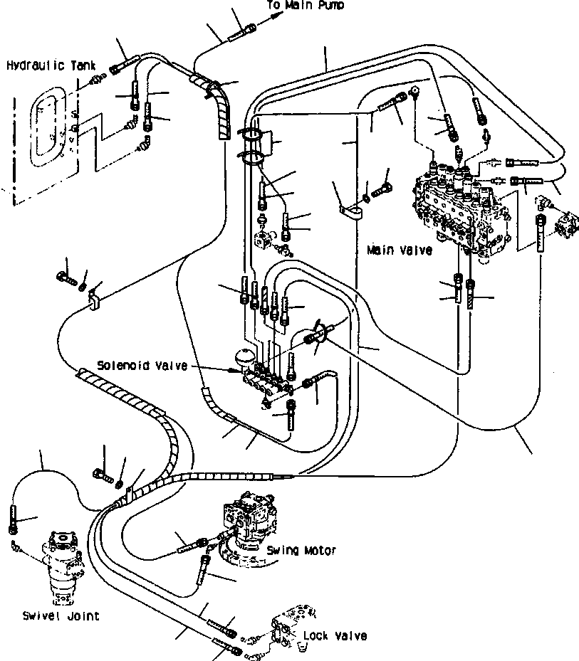 Excavators Komatsu / PC200LL-6 S/N A85001-UP(PC200LL6) / FIG. H1831-02A0 HYDRAULIC PIPING - SOLENOID VALVE LINE(H-114 : H1831-02A0)