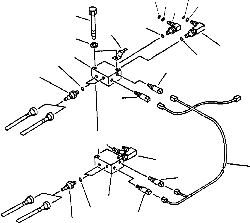 Excavators Komatsu / PC200LL-6 S/N A85001-UP(PC200LL6) / FIG. K1540-02A0 ATTACHMENT PPC LINE - 2 ACTUATORS(K-108 : K1540-02A0)