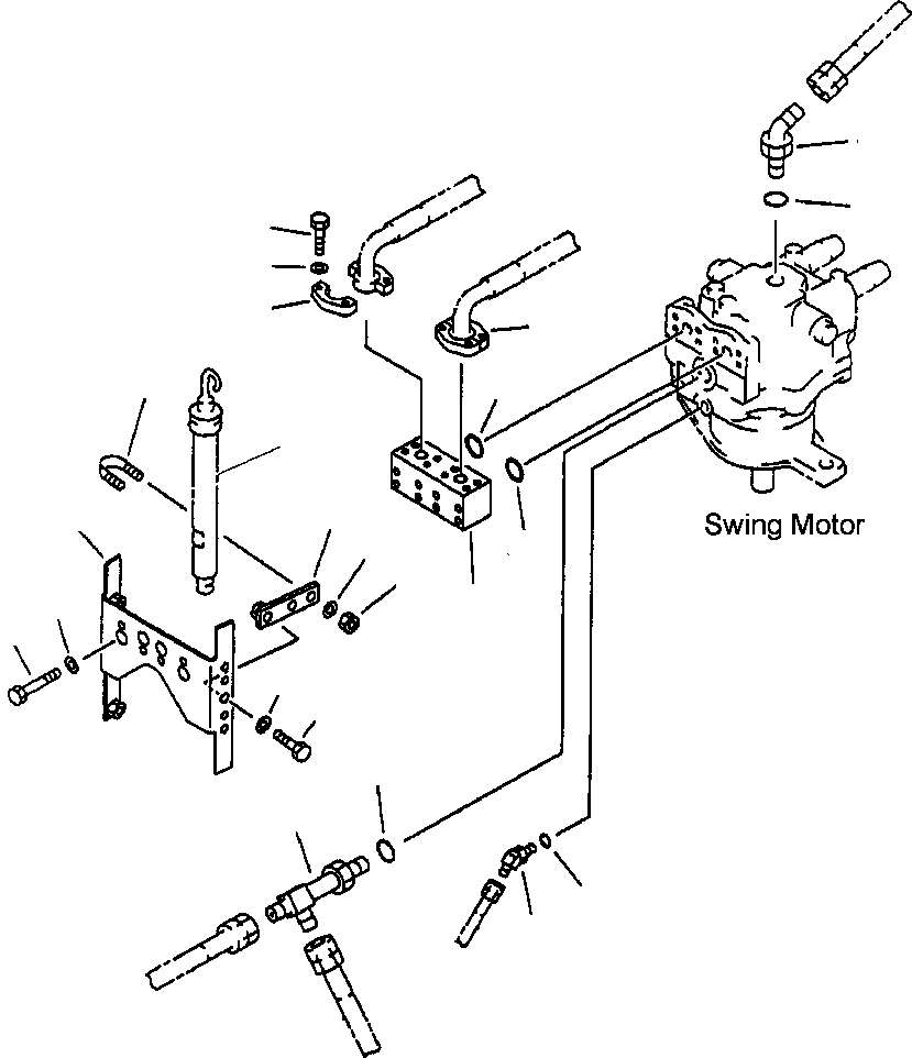 Excavators Komatsu / PC200LL-6 S/N A85001-UP(PC200LL6) / FIG. N1220-01A0 SWING MOTOR - CONNECTING PARTS(N-004 : N1220-01A0)