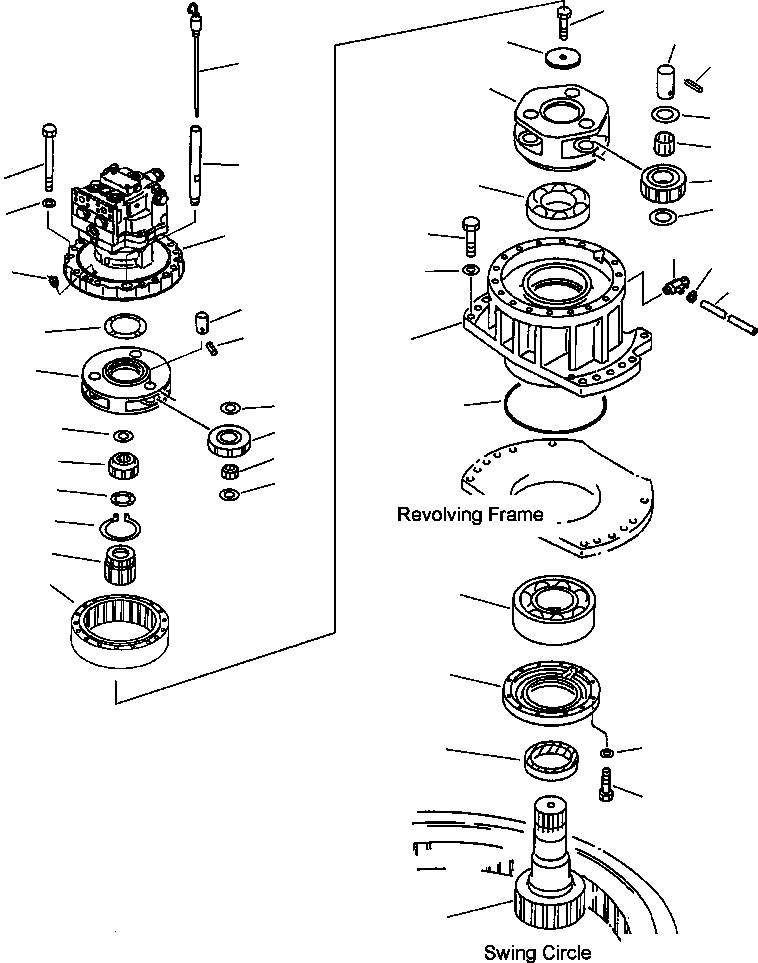 Excavators Komatsu / PC200LL-6 S/N A85001-UP(PC200LL6) / FIG. N1220-06A0 SWING MACHINERY(N-014 : N1220-06A0)