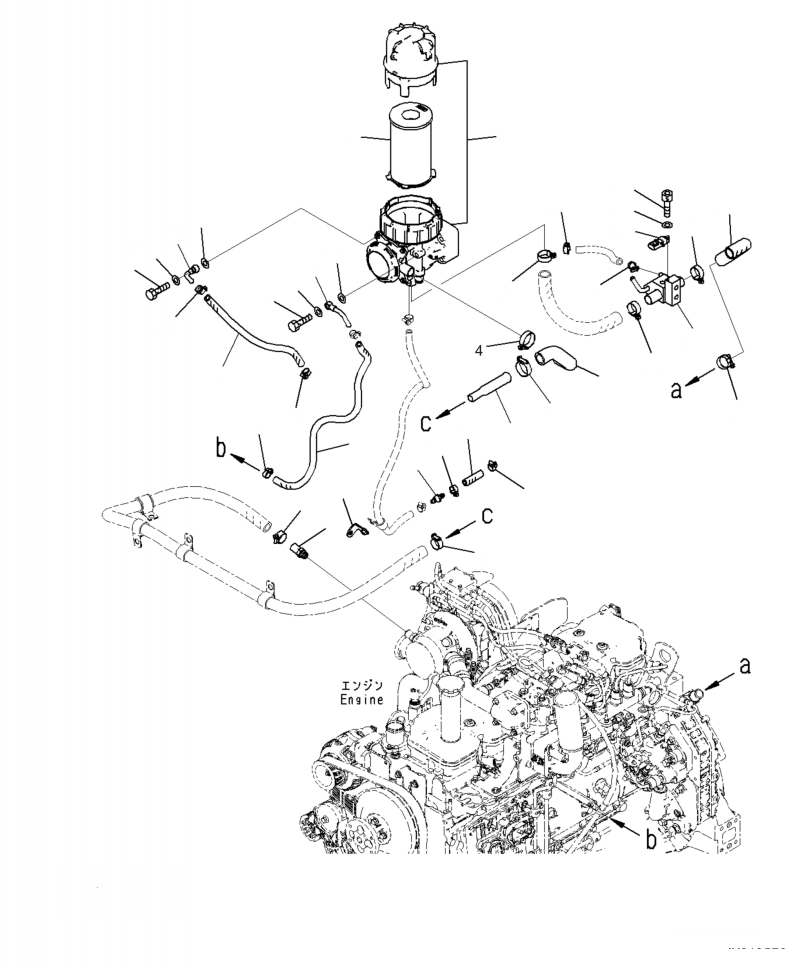 Excavators Komatsu / PC210LL-10 A52001 - UP(PC210LLE) / B9999-508001 KOMATSU CLOSED CRANKCASE VENTILATION (KCCV)(A-054 : B9999-508001)