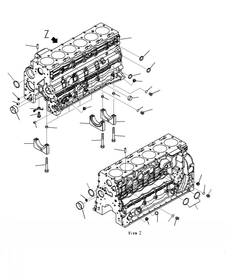 Excavators Komatsu / PC210LL-10 A52001 - UP(PC210LLE) / A2019-001001 CYLINDER BLOCK(A-086 : A2019-001001)