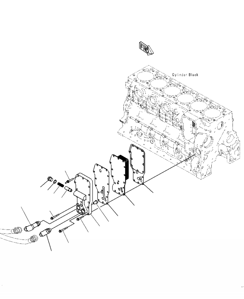Excavators Komatsu / PC210LL-10 A52001 - UP(PC210LLE) / ALC00-001001 ENGINE OIL COOLER(A-102 : ALC00-001001)
