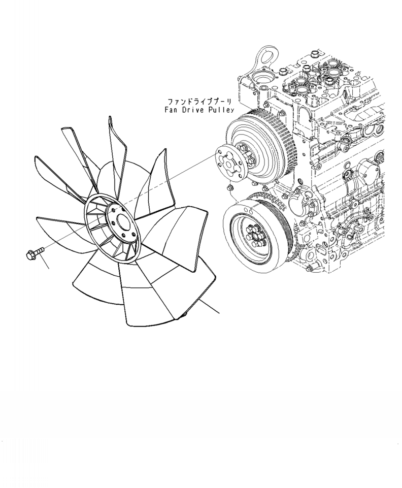 Excavators Komatsu / PC210LL-10 A52001 - UP(PC210LLE) / A5030-001001 COOLING FAN(A-126 : A5030-001001)