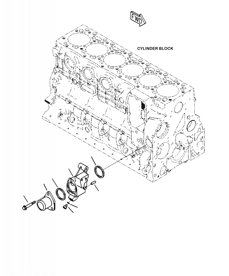 Excavators Komatsu / PC210LL-10 A52001 - UP(PC210LLE) / AWI10-001001 WATER INLET CONNECTOR(A-140 : AWI10-001001)