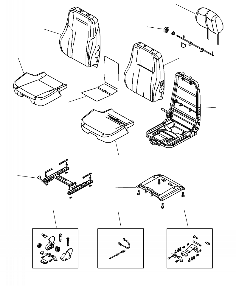 Excavators Komatsu / PC210LL-10 A52001 - UP(PC210LLE) / K0110-001001 OPERATOR SEAT STANDARD(K-002 : K0110-001001)