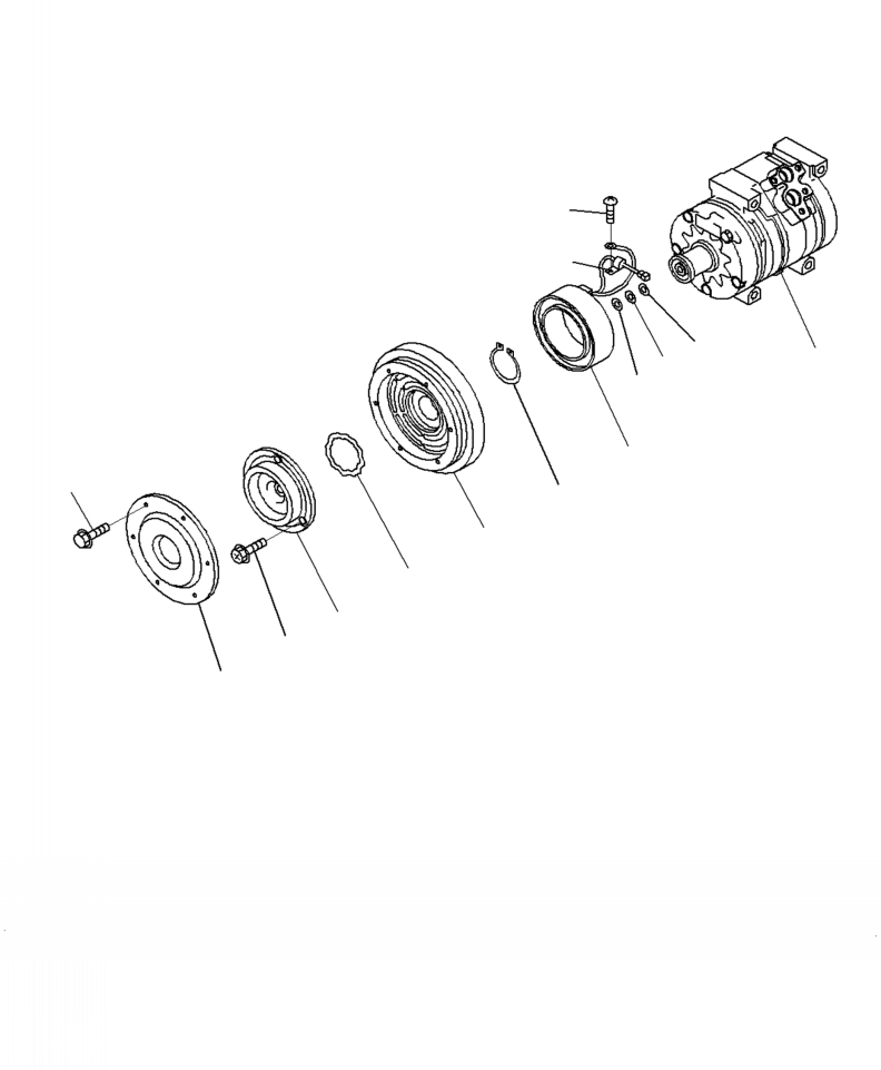 Excavators Komatsu / PC210LL-10 A52001 - UP(PC210LLE) / K0700-001001 AIR CONDITIONER COMPRESSOR(K-018 : K0700-001001)