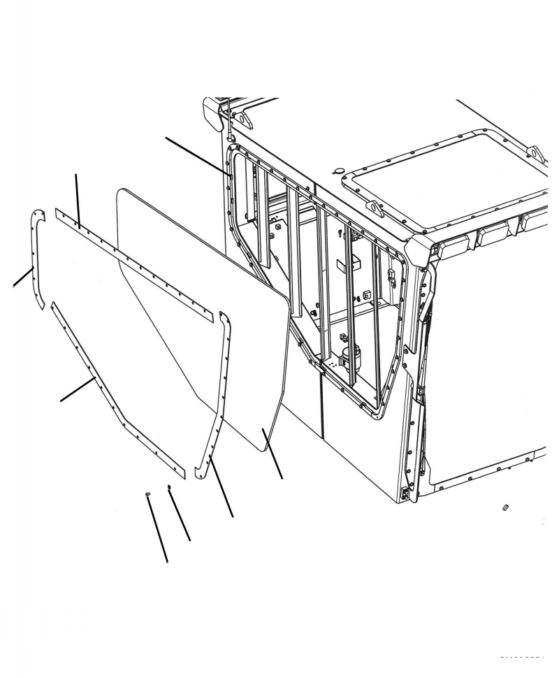 Excavators Komatsu / PC210LL-10 A52001 - UP(PC210LLE) / K1110-001004 CAB RIGHT WINDOW(K-036 : K1110-001004)