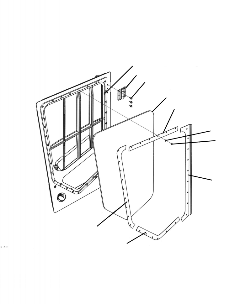 Excavators Komatsu / PC210LL-10 A52001 - UP(PC210LLE) / K1110-001009 CAB DOOR PARTS (2/7)(K-046 : K1110-001009)