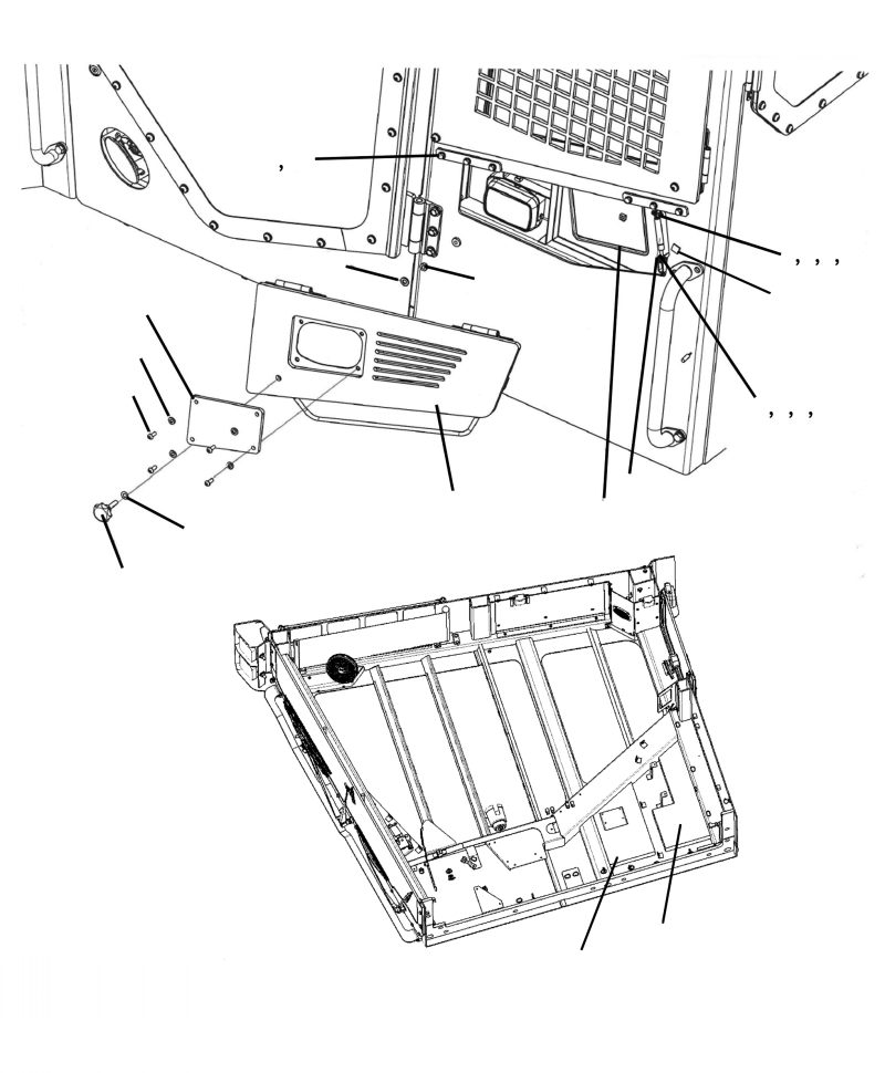 Excavators Komatsu / PC210LL-10 A52001 - UP(PC210LLE) / K1110-001016 CAB AIR INTAKE(K-060 : K1110-001016)