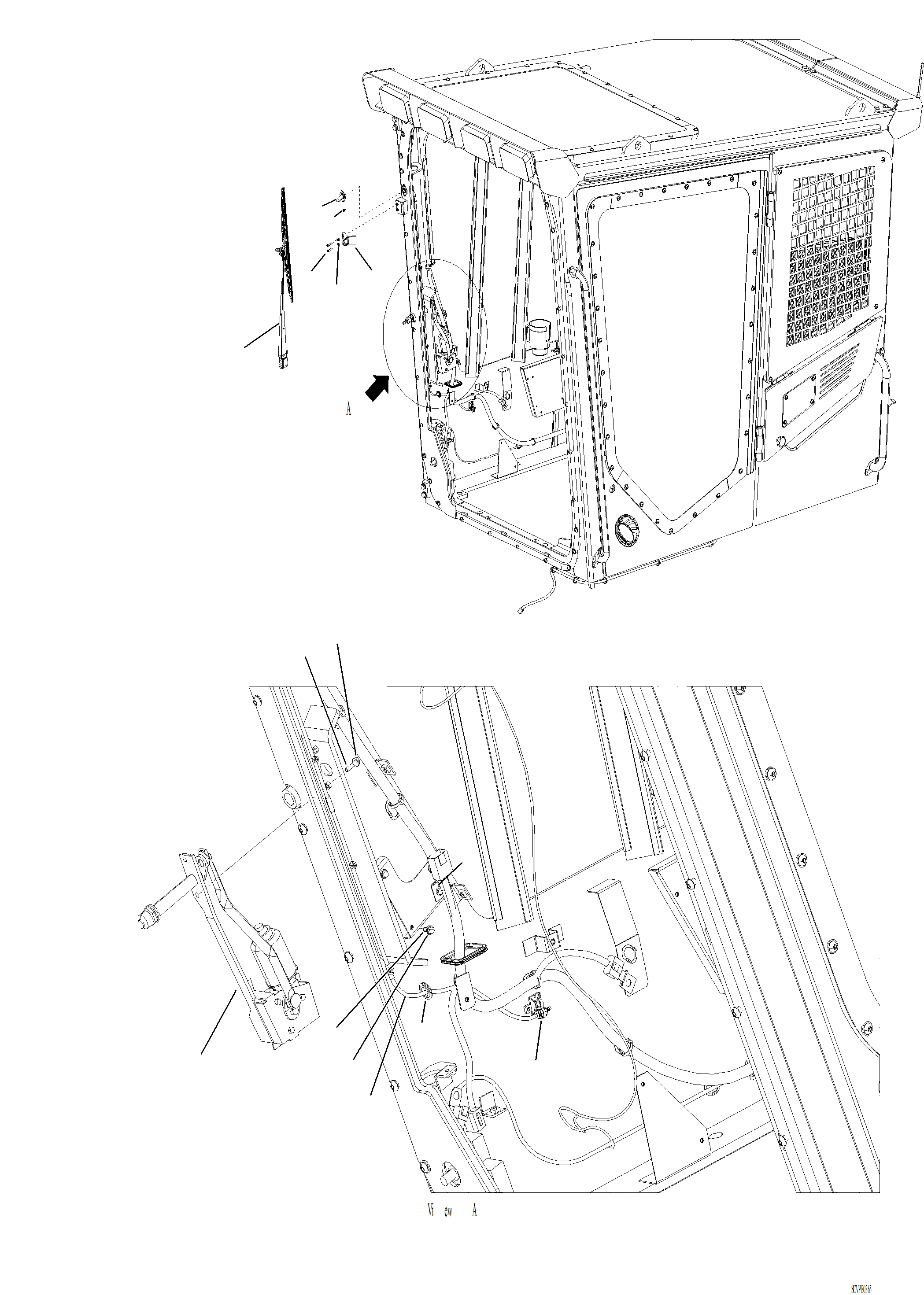 Excavators Komatsu / PC210LL-10 A52001 - UP(PC210LLE) / K1110-001017 CAB UPPER WIPER(K-062 : K1110-001017)