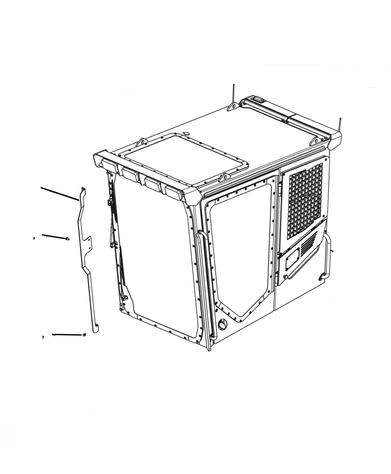 Excavators Komatsu / PC210LL-10 A52001 - UP(PC210LLE) / K1110-001019 CAB WIPER GUARD(K-066 : K1110-001019)