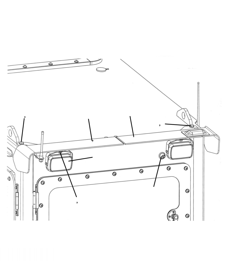 Excavators Komatsu / PC210LL-10 A52001 - UP(PC210LLE) / K1110-001021 CAB REAR LAMP(K-070 : K1110-001021)