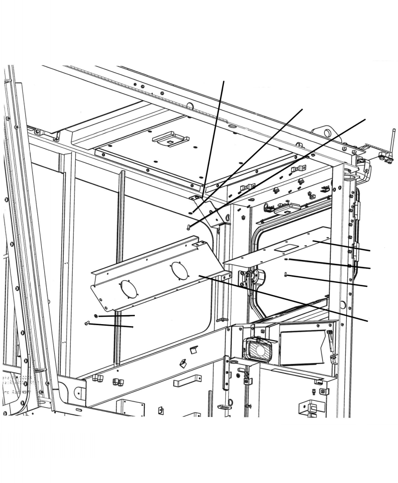 Excavators Komatsu / PC210LL-10 A52001 - UP(PC210LLE) / K1110-001026 CAB REAR COVER(K-080 : K1110-001026)