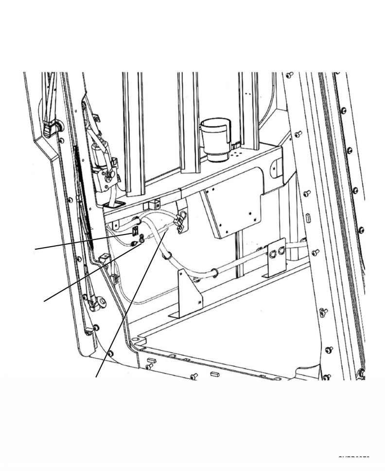 Excavators Komatsu / PC210LL-10 A52001 - UP(PC210LLE) / K1110-001033 CAB WASHER HOSE MOUNTING(K-092 : K1110-001033)