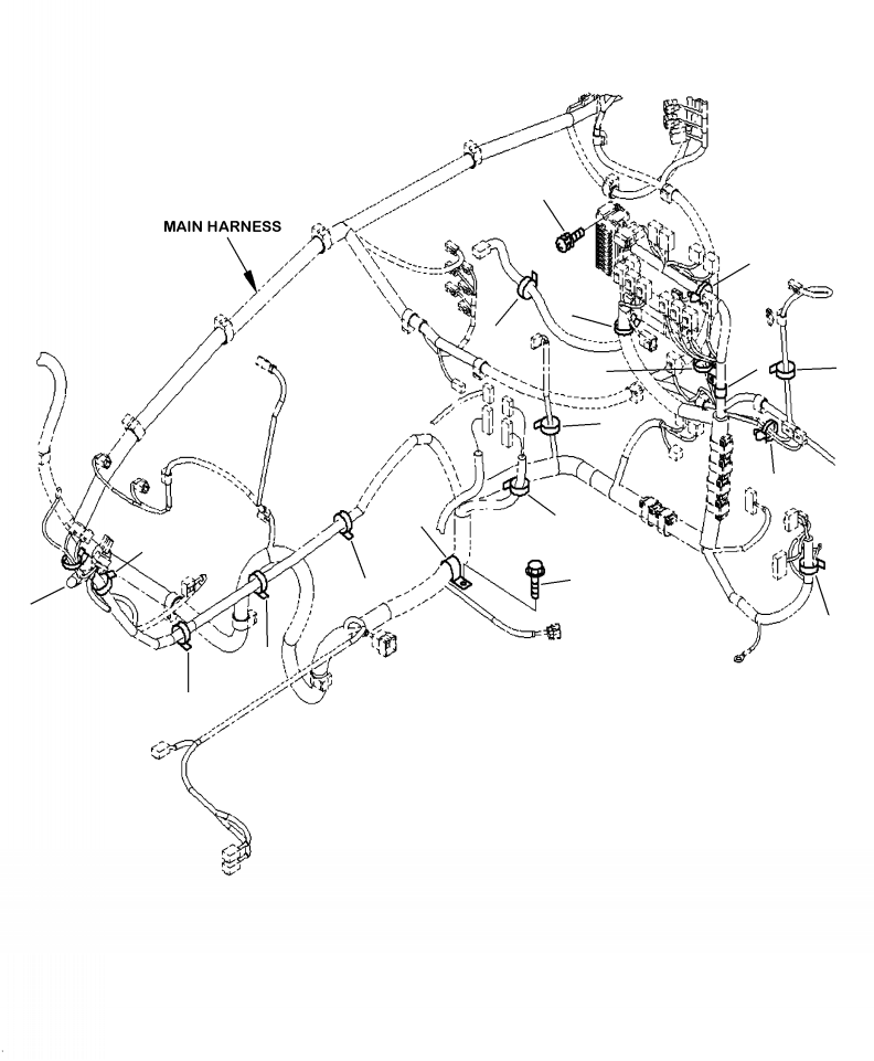 Excavators Komatsu / PC210LL-10 A52001 - UP(PC210LLE) / K1110-001040 CAB MAIN WIRING HARNESS CLAMP(K-106 : K1110-001040)