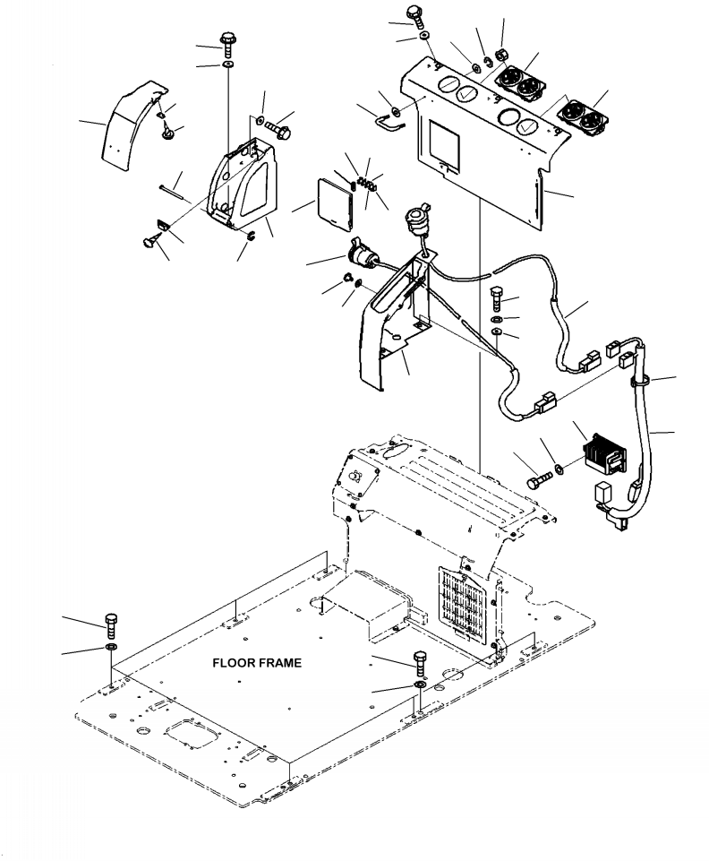 Excavators Komatsu / PC210LL-10 A52001 - UP(PC210LLE) / K1110-001041 CAB REAR COVER(K-108 : K1110-001041)