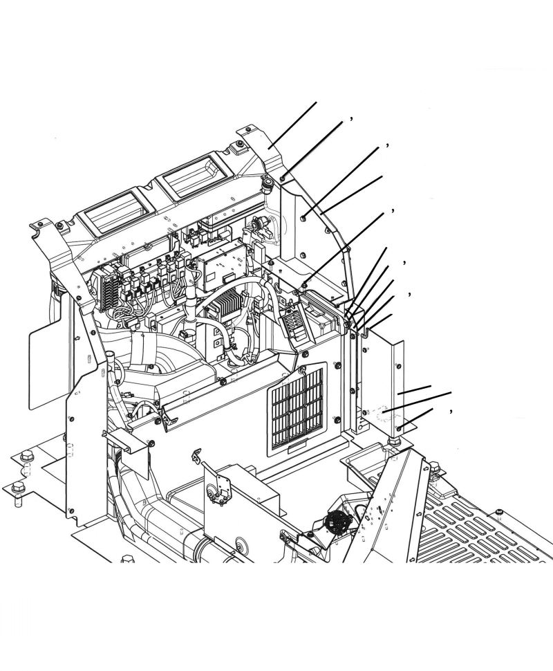 Excavators Komatsu / PC210LL-10 A52001 - UP(PC210LLE) / K1110-001044 CAB CAB IN PARTS (3/6)(K-116 : K1110-001044)