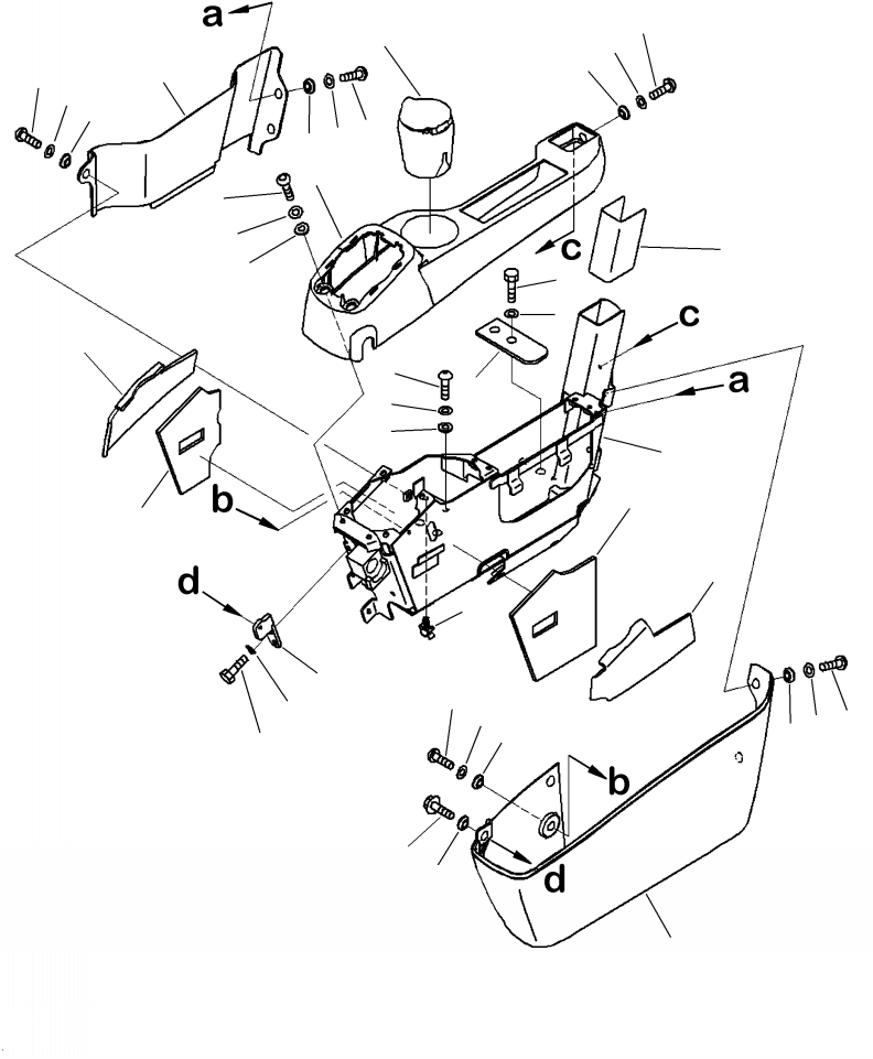 Excavators Komatsu / PC210LL-10 A52001 - UP(PC210LLE) / K1110-001060 CAB CONSOLE L.H.(K-148 : K1110-001060)