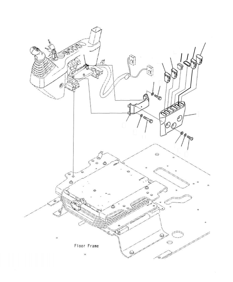 Excavators Komatsu / PC210LL-10 A52001 - UP(PC210LLE) / K1110-001069 CAB SWITCHES (SOFT SWING)(K-162 : K1110-001069)
