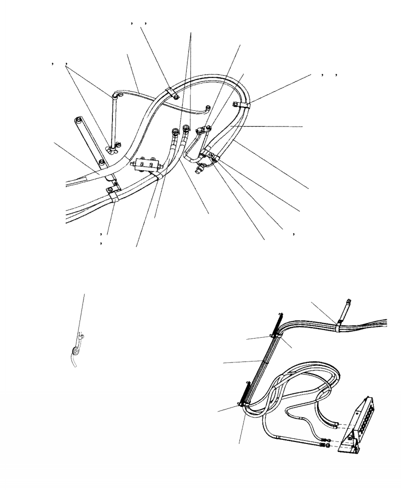 Excavators Komatsu / PC210LL-10 A52001 - UP(PC210LLE) / K1110-002005 AIR CONDITIONER A/C AND HEATER HOSES - 48 INCH RISER(K-174 : K1110-002005)