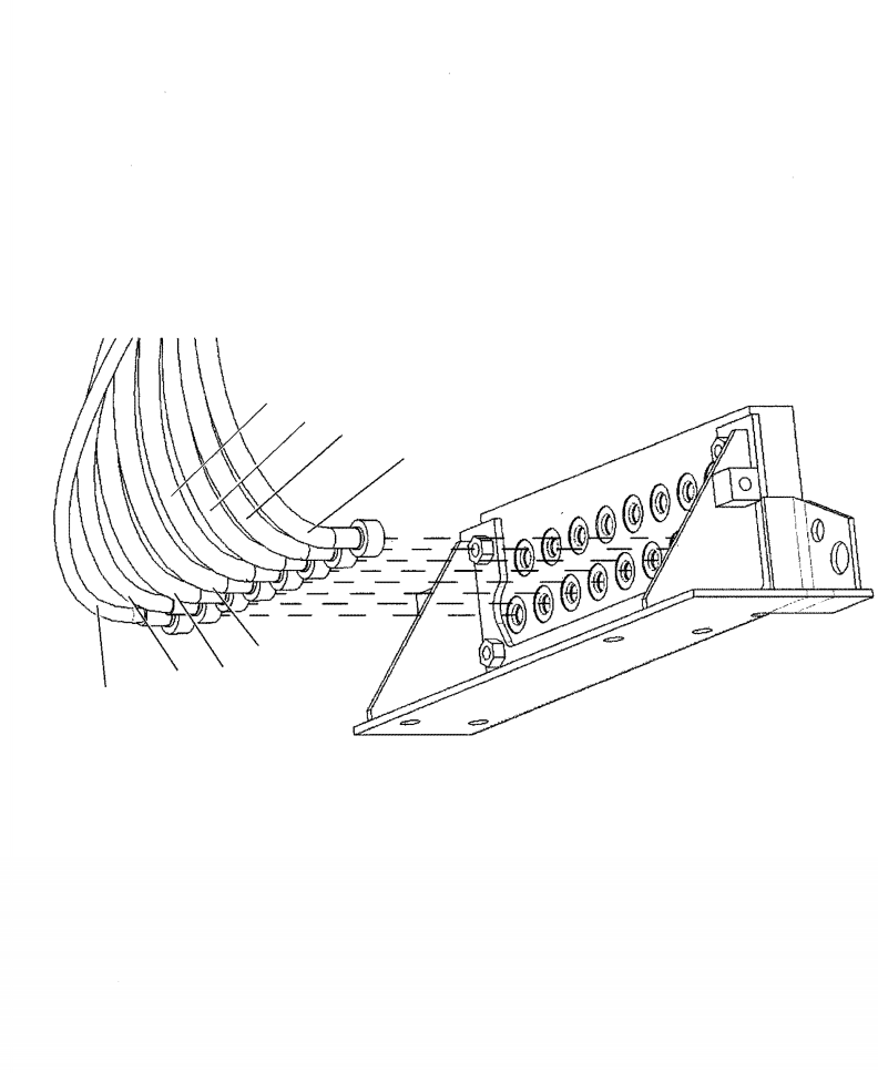 Excavators Komatsu / PC210LL-10 A52001 - UP(PC210LLE) / K1110-003003 PPC LINES (3/6) MANIFOLD, BOTTOM ROW(K-182 : K1110-003003)