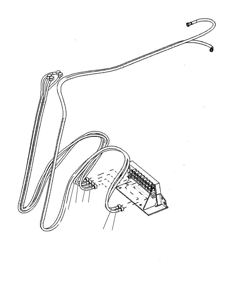 Excavators Komatsu / PC210LL-10 A52001 - UP(PC210LLE) / K1110-003004 PPC LINES (4/6) MANIFOLD, TOP ROW(K-184 : K1110-003004)