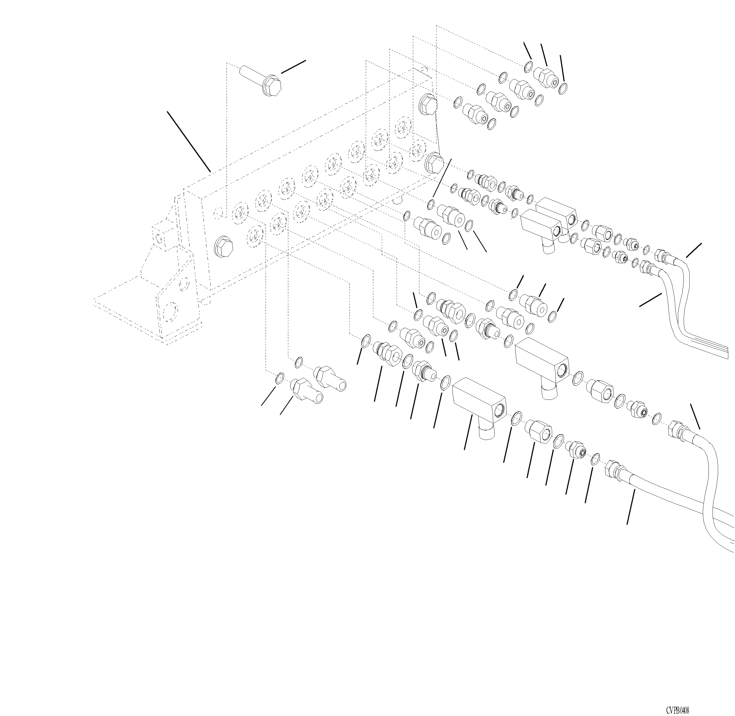 Excavators Komatsu / PC210LL-10 A52001 - UP(PC210LLE) / K1110-004003 CAB MANIFOLD BLOCK FITTINGS - LOG LOADER(K-194 : K1110-004003)