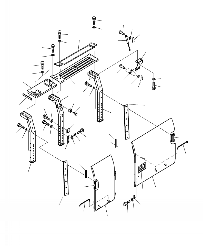 Excavators Komatsu / PC210LL-10 A52001 - UP(PC210LLE) / M1130-001001 MACHINE CAB LEFT SIDE DOOR (1/3)(M-010 : M1130-001001)